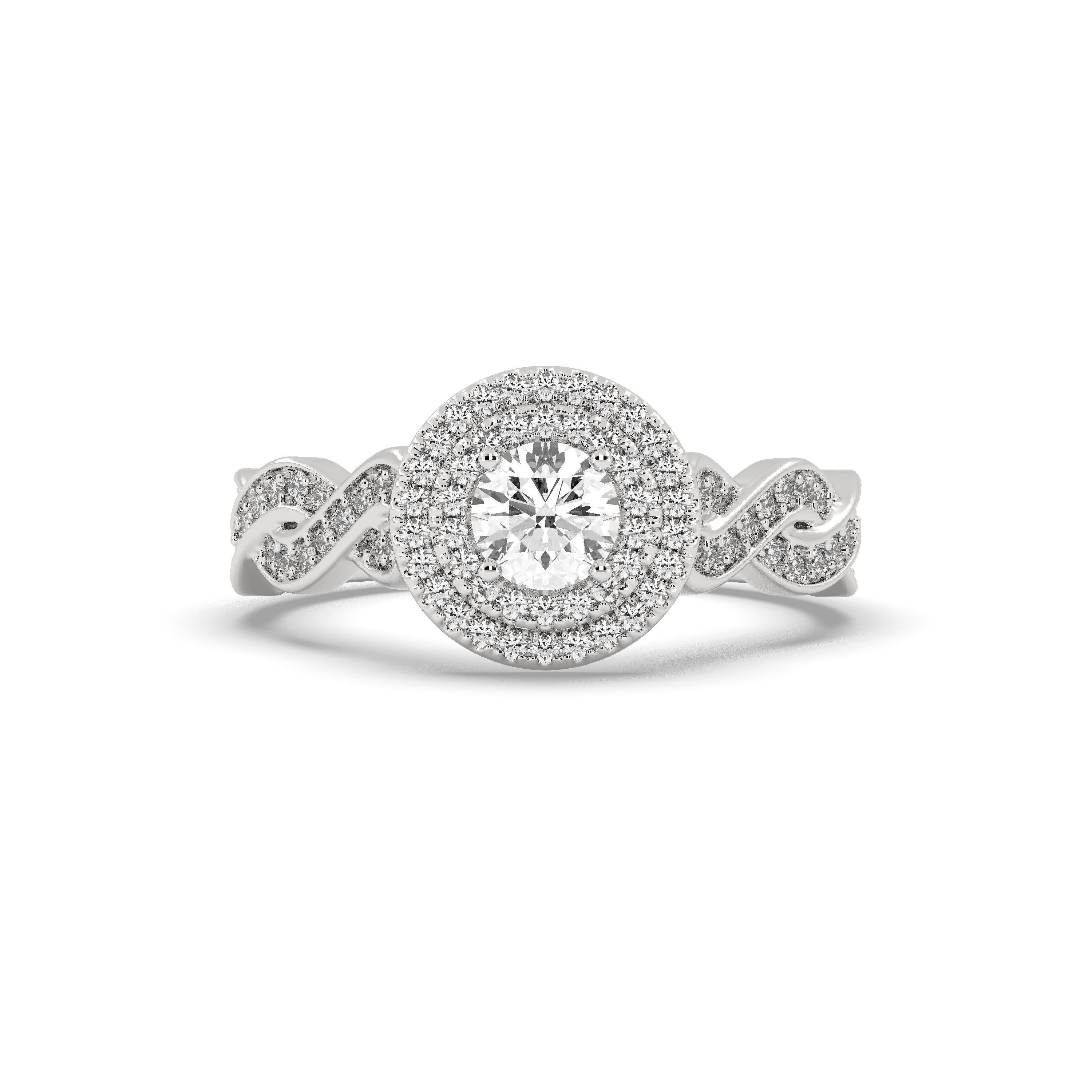 White Gold Studded 1.232 Carat Lab Grown Diamond Ring-F Color VS1 Clarity.